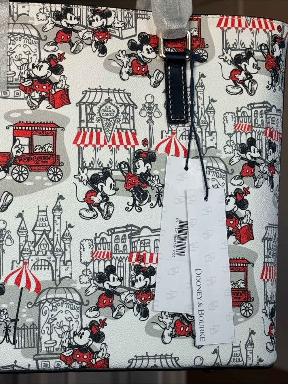 Dooney & Bourke Mickey Mouse Parade Tote - White/Red/Black - Picture 3 of 3